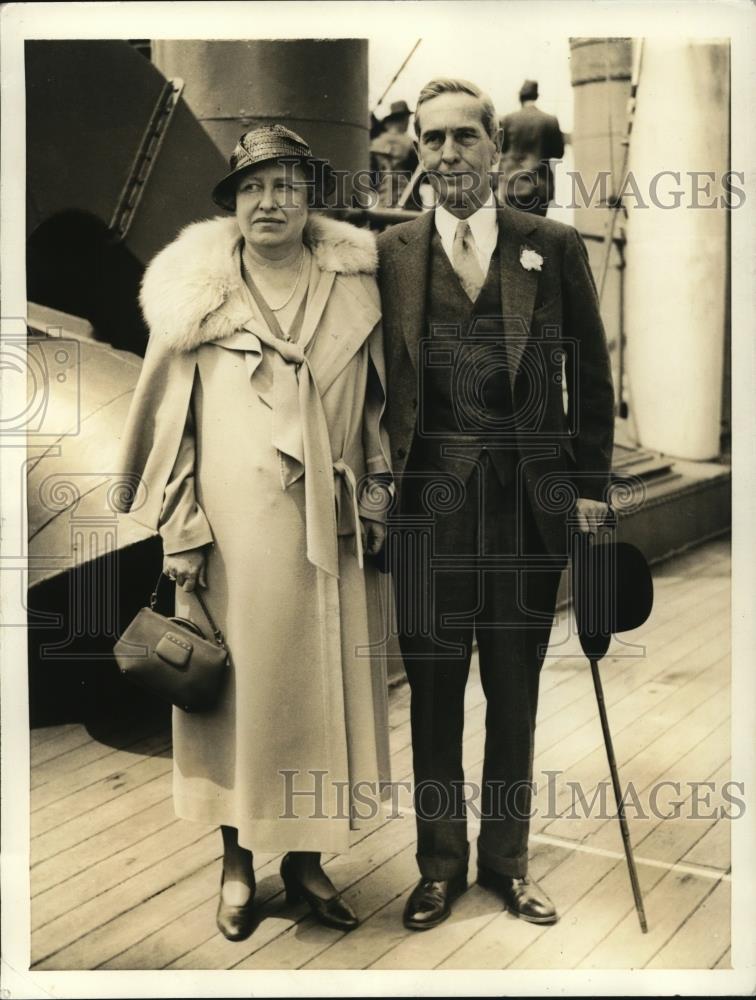 1933 Press Photo Mr. and Mrs. Breckinridge Long on the S. S. President Harding - Historic Images