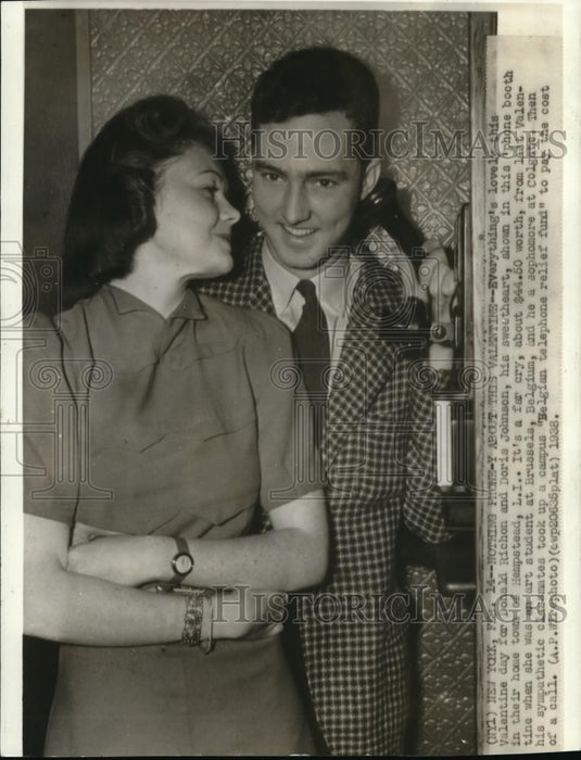 1938 Press Photo Sweet Valentine for D. Richon & D. Johnson at their home. - Historic Images