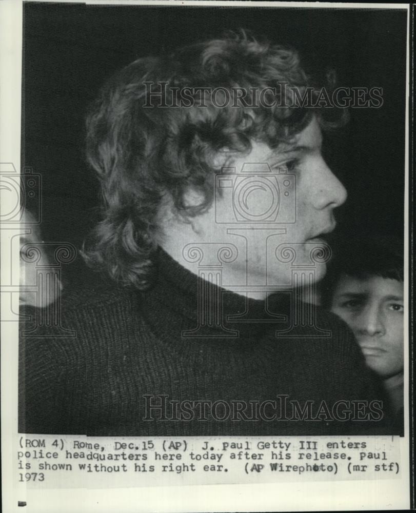 1973 Press Photo J. Paul Getty Shown Without His Right Ear - Historic Images