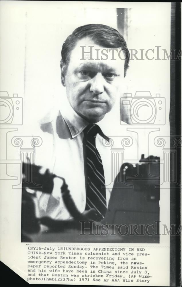 1971 Press Photo Reston undergoes Appendectomy in Red China - Historic Images