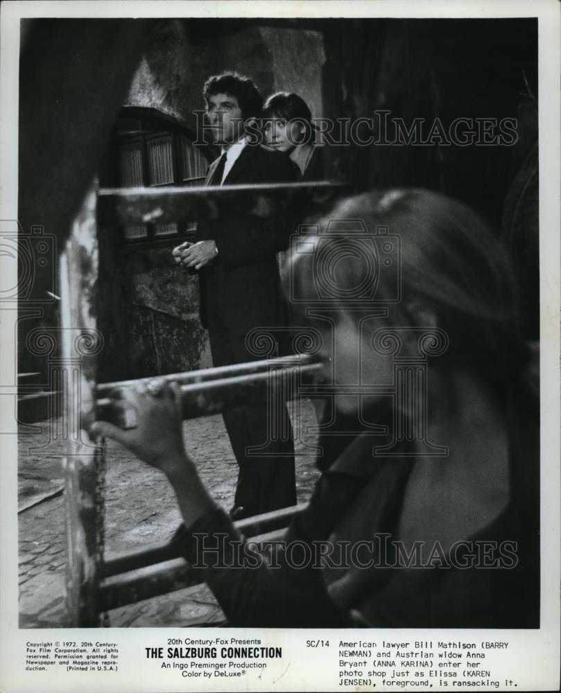 1972 Press Photo Barry Newman &amp; Anna Karina in The Salzburg Connection - Historic Images