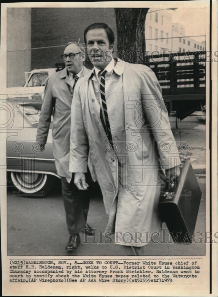1973 Press Photo H.R. Haldeman goes to Court - Historic Images