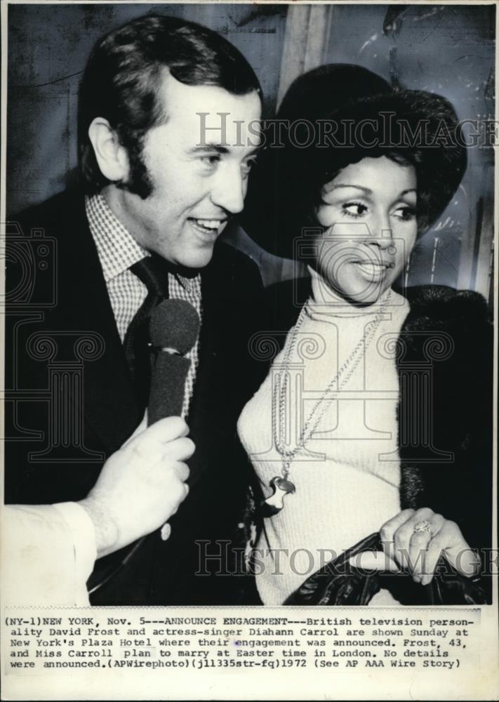 1972 Press Photo British TV Personality David Frost and Actress-singer Diahann - Historic Images