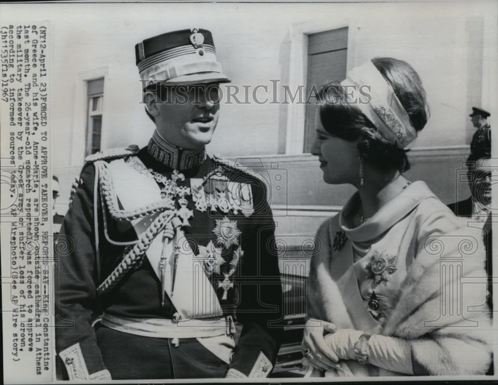 1967 Press Photo King Constantine of Greece and his wife, Anne-Marie - Historic Images