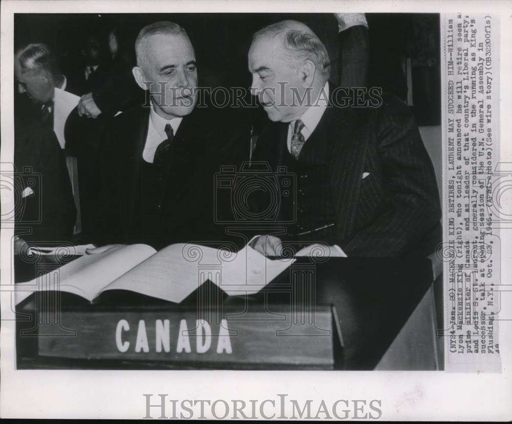 1948 Press Photo William MacKenzie King and Louis St. Laurent - Historic Images