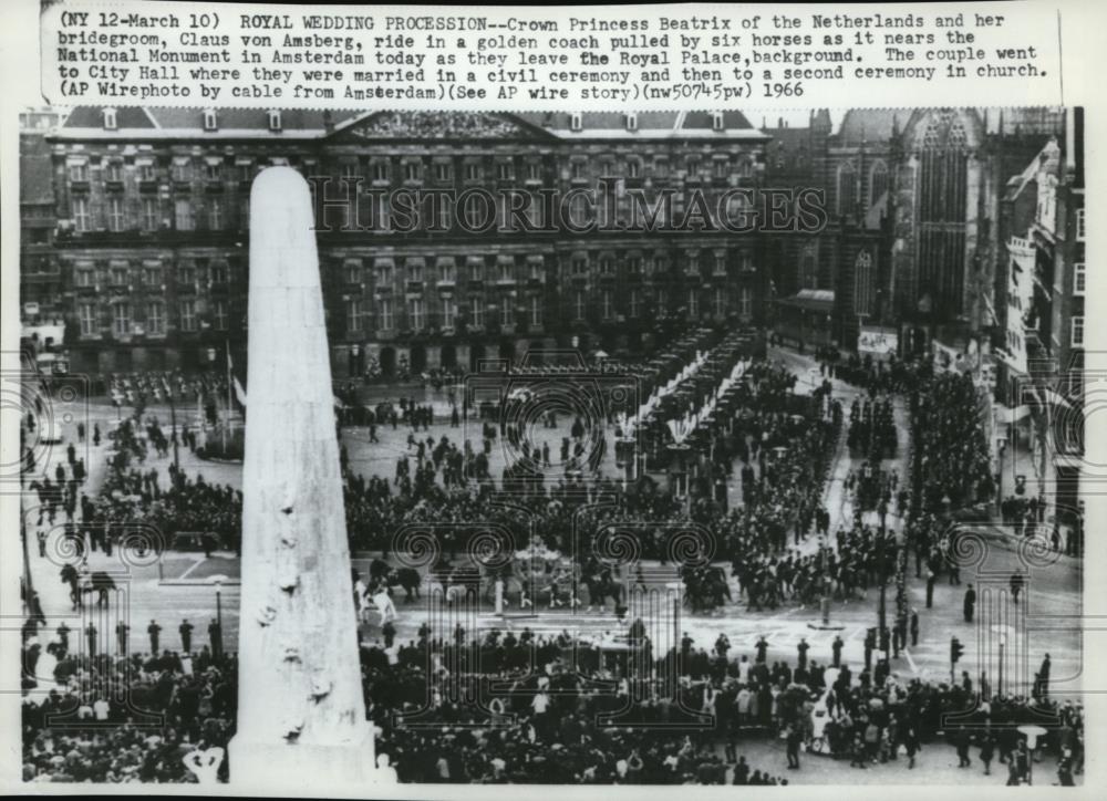 1966 Press Photo Royal Wedding Procession of Princess Beatrix - Historic Images