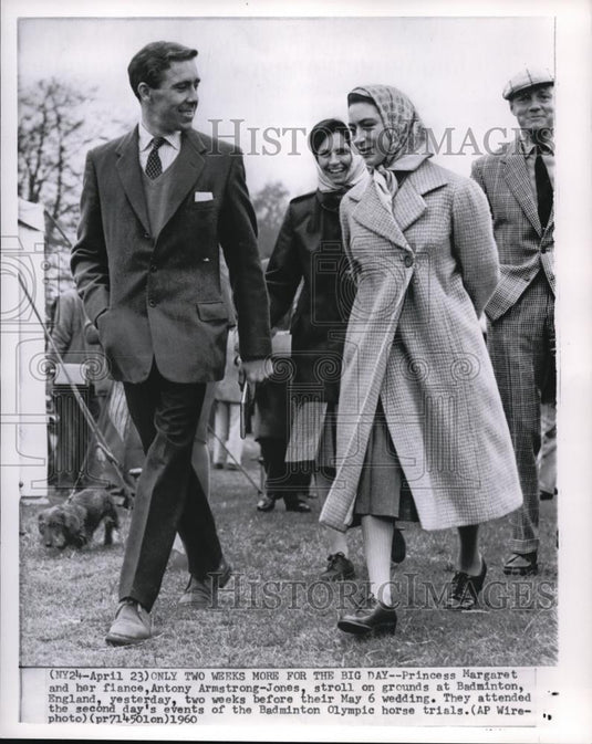 1960 Press Photo Princess Margaret with her fiance Anthony Armstrong - Historic Images