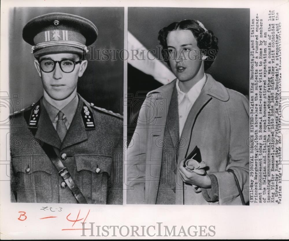 1965 Press Photo King Baudouin and Princess Margharita Engagement Announced - Historic Images