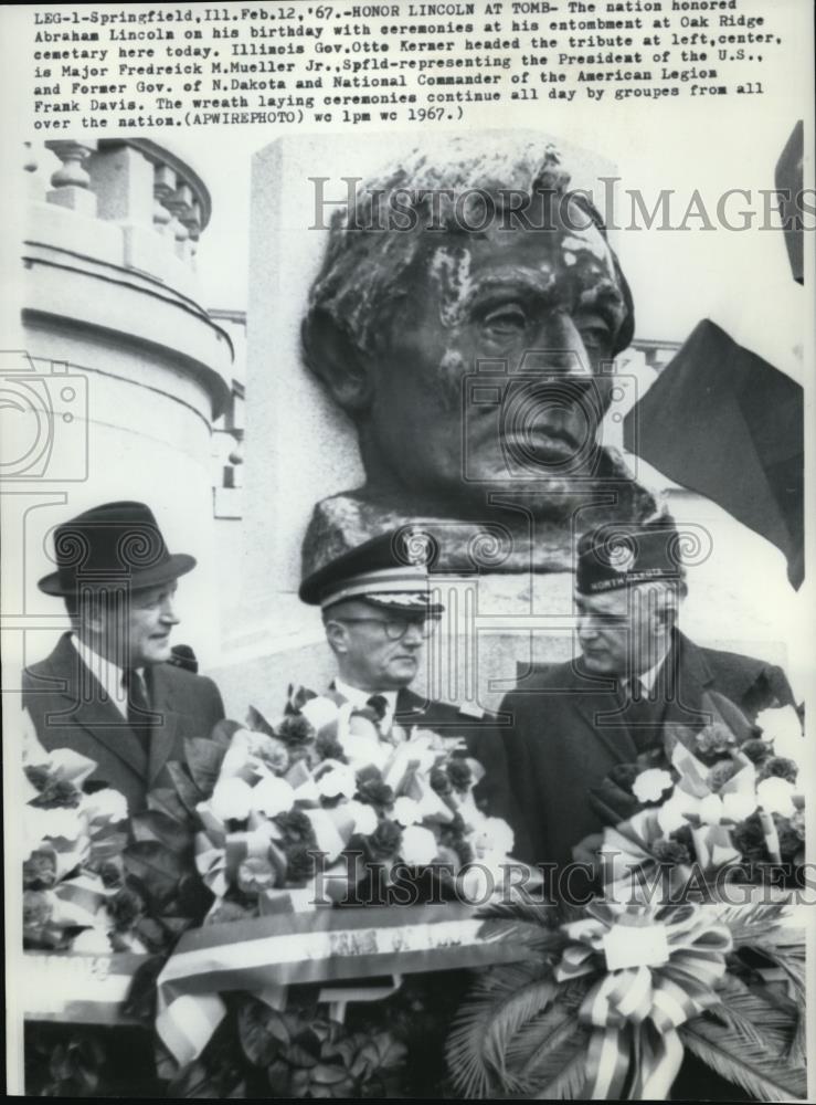 1967 Press Photo Nation honored Abraham Lincoln birthday with ceremonies - Historic Images