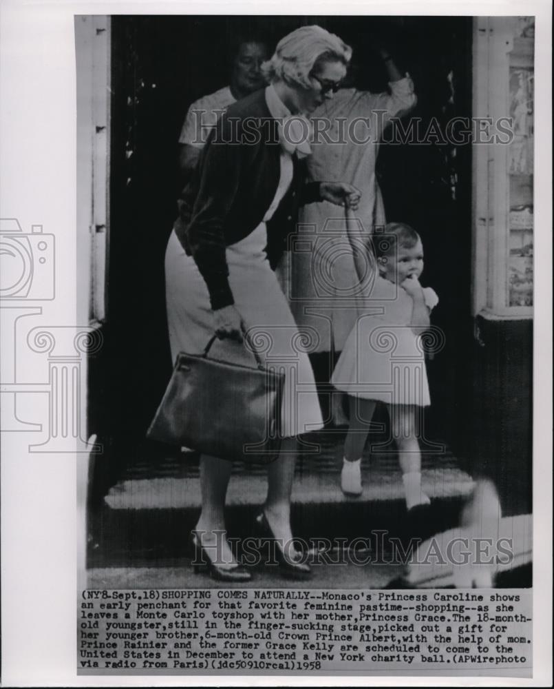 1958 Press Photo Princess Carolina Shows Early Penchant Leaves Monte Carlo - Historic Images