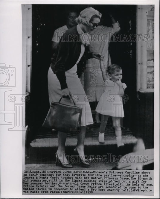 1958 Press Photo Princess Carolina Shows Early Penchant Leaves Monte Carlo - Historic Images