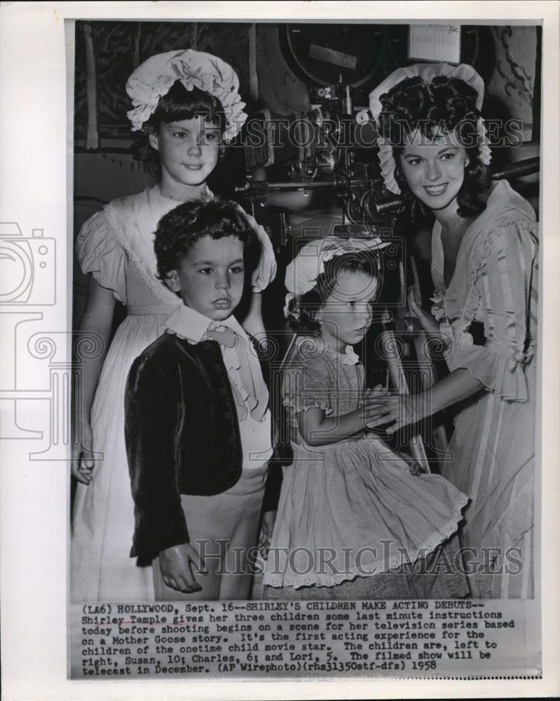 1958 Press Photo Shirley&#39;s Children Make Acting Debuts - Historic Images