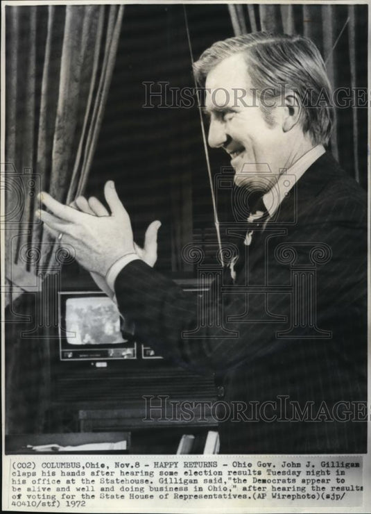 1972 Press Photo Ohio Governor John J. Gilligan - Historic Images