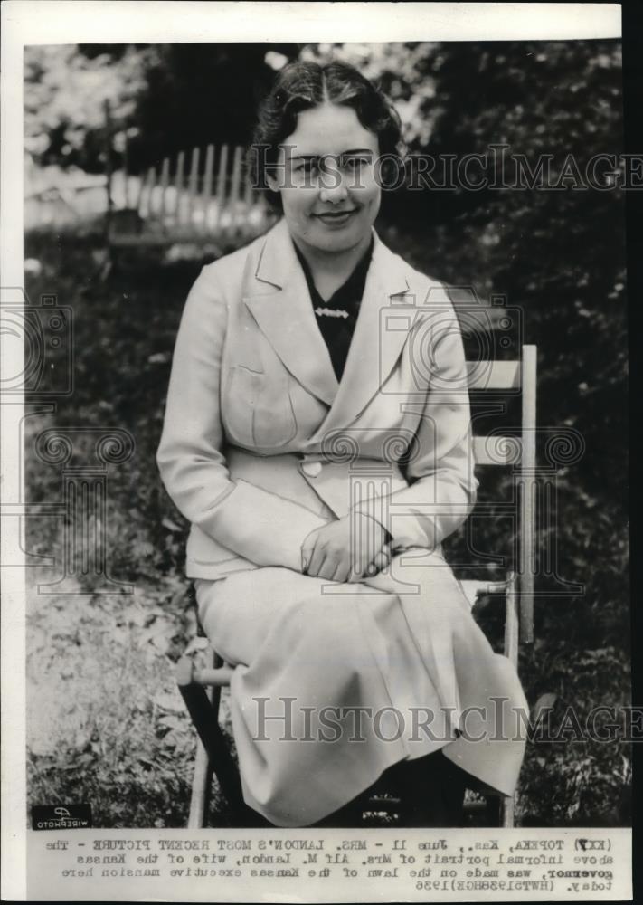 1936 Press Photo Mrs. Alf M. Landon - Historic Images