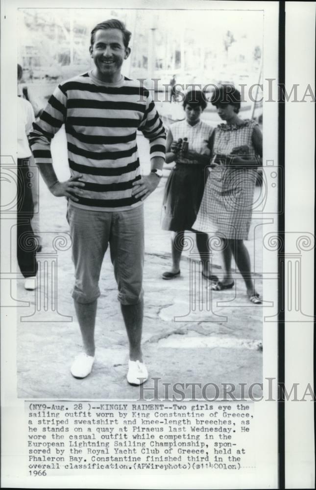 1966 Press Photo King Constantine of Greece at the European Lightning Sailing. - Historic Images