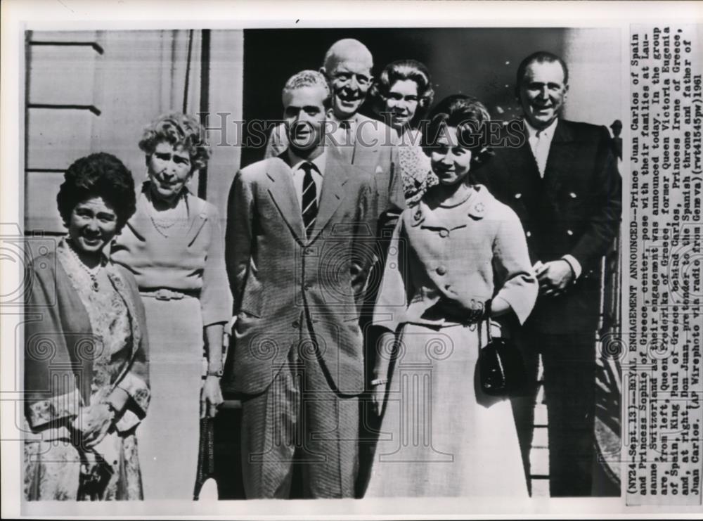 1961 Press Photo Princess Sophie and her fiance Prince Juan Carlos - Historic Images