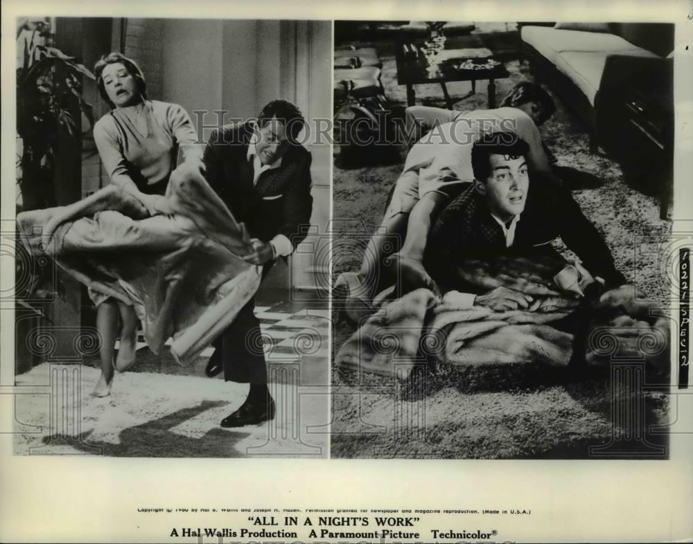 1961 Press Photo Dean Martin and Shirley MacLaine in All in a Night&#39;s Work - Historic Images