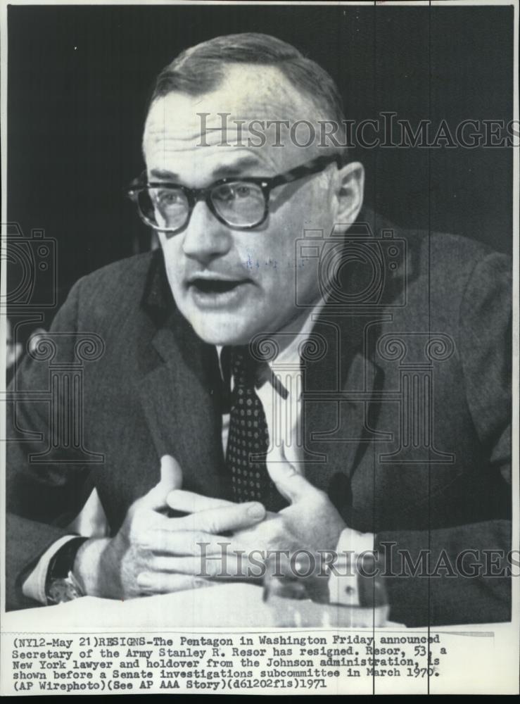 1971 Press Photo Resor has resigned from Johnson administration - Historic Images