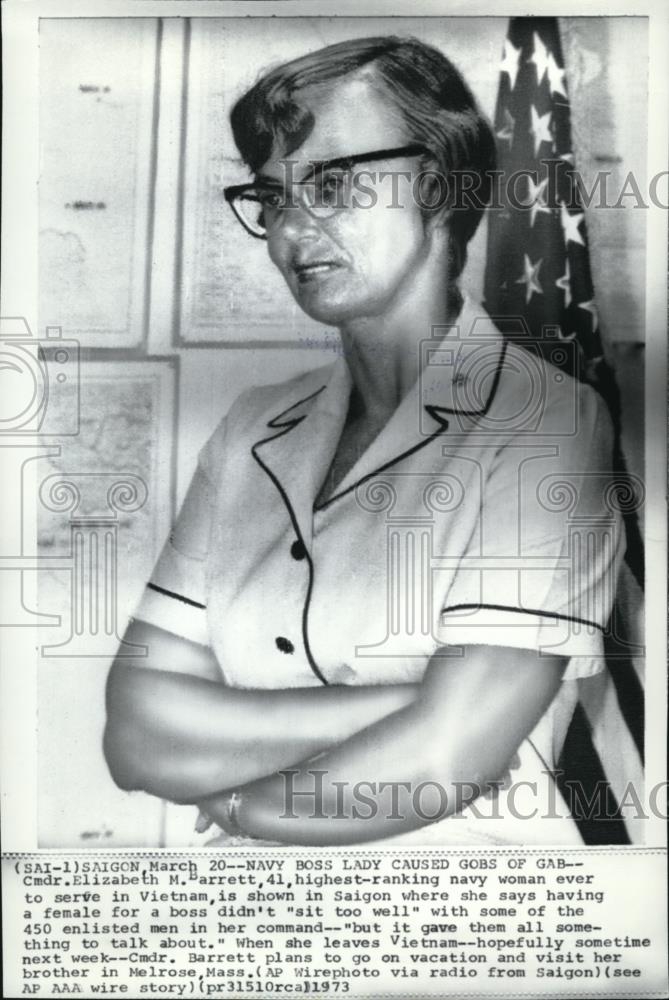 1973 Press Photo Cmdr.Elizabeth M.Barrett Shown in Saigon - Historic Images