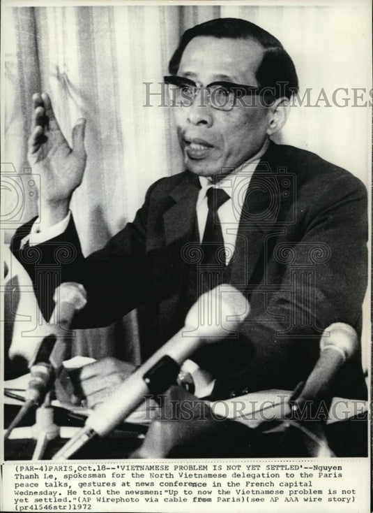 1972 Press Photo "Vietnamese problem is not yet settled", Nguyen said. - Historic Images