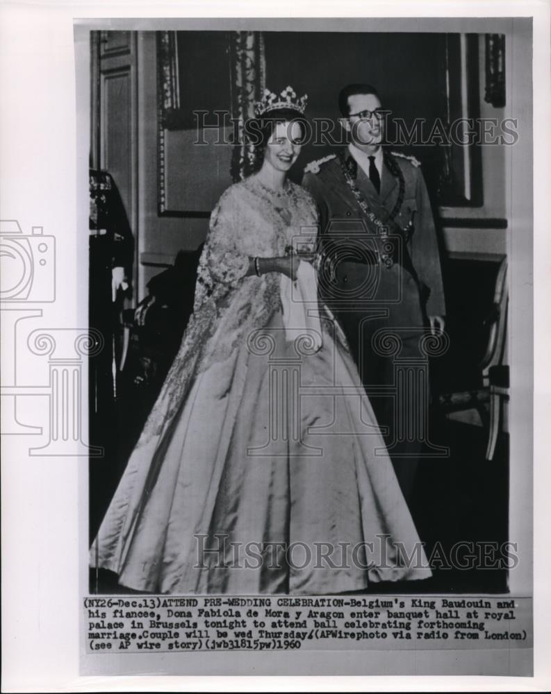 1960 Press Photo Belgium&#39;s King Baudouin and Dona Fabiola de Mora y Aragon - Historic Images