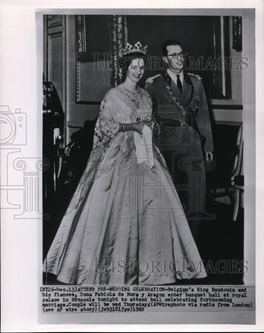 1960 Press Photo Belgium's King Baudouin and Dona Fabiola de Mora y Aragon - Historic Images