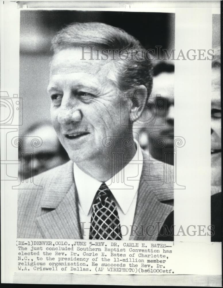 1970 Press Photo Rev.Dr.Bates has Elected New President of religious Org - Historic Images