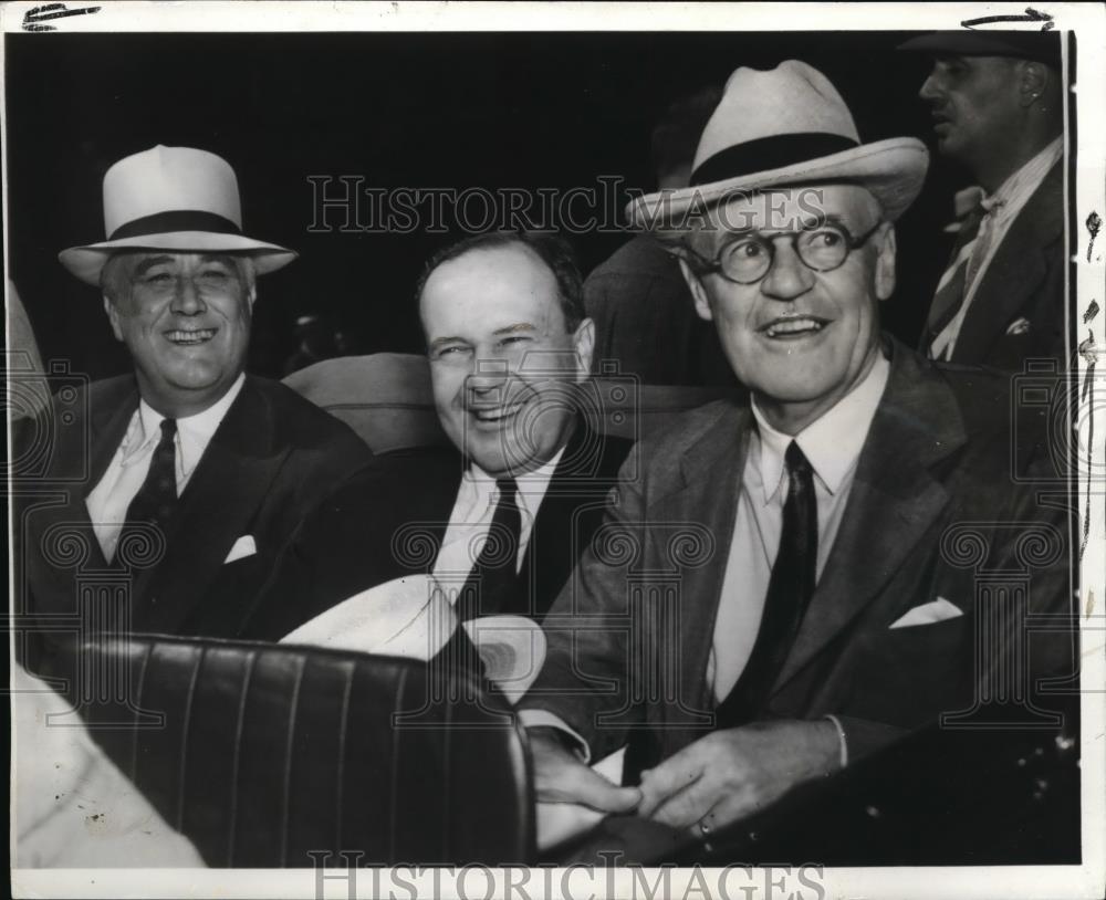 1938 Press Photo President Roosevelt, Sen. Robert Bulkley and Gov. George White - Historic Images