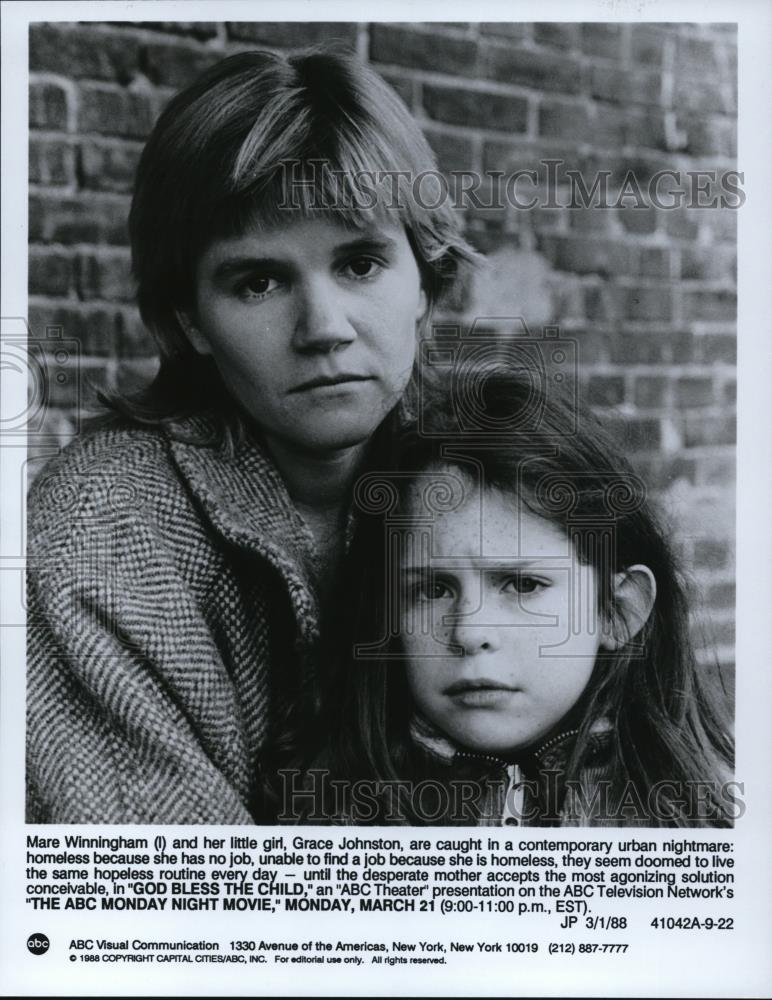 1988 Press Photo Mare Winningham and Grace Johnston in &quot;God Bless The Child&quot; - Historic Images