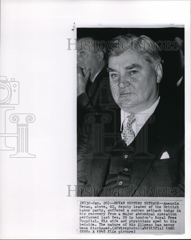 1960 Press Photo Aneurin Bevan, deputy leader of the British Labor party - Historic Images