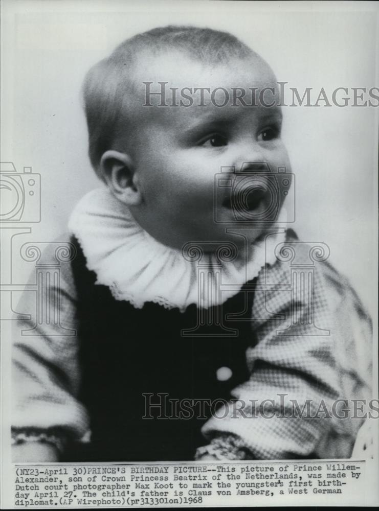 1968 Press Photo The Picture of Prince Willem Alexander of Netherlands - Historic Images