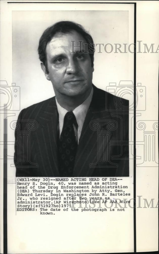 1975 Press Photo Henry S. Dogin, was named as acting head of the Drug - Historic Images