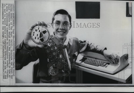 1968 Press Photo Eagle Scout Steven Wedell of Van Nuys California - Historic Images