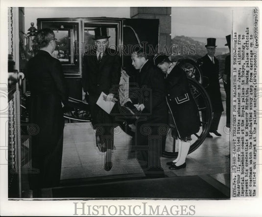 1957 Press Photo Douglas McArthur II to present credentials to Emperor Hirohito - Historic Images