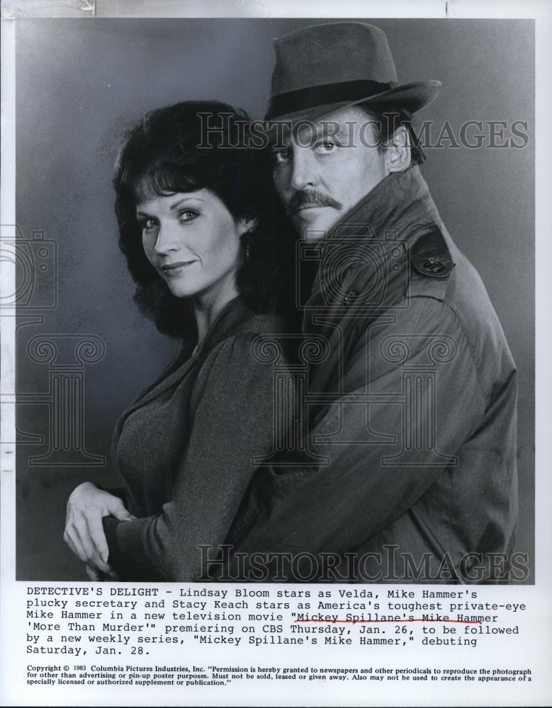 1983 Press Photo Lindsay Bloom and Stacy Keach in Mike Hammer More Than Murder - Historic Images