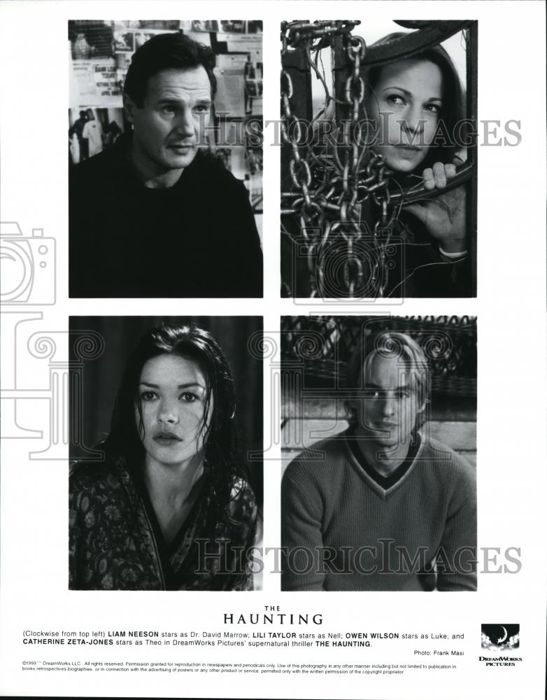 1999 Press Photo Liam Neeson, Lili Taylor, Catherine Zeta-Jones in The Haunting - Historic Images