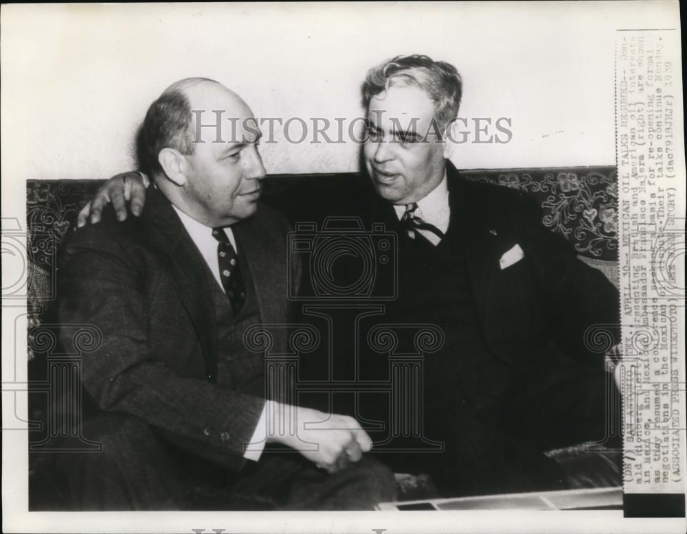 1939 Press Photo Donald Richberg and Mexican Ambassador Francisco Najera - Historic Images