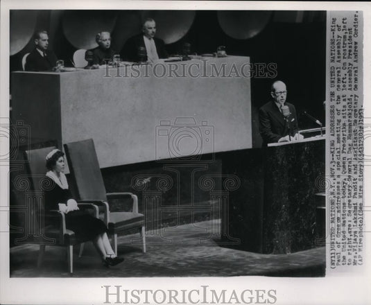 1953 Press Photo King Paul Addresses a Special Meeting of Gen Assembly of the UN - Historic Images