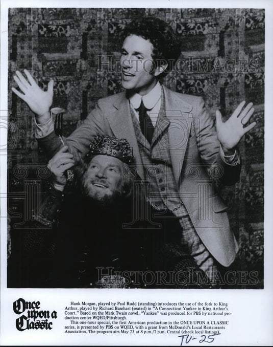 Undated Press Photo Paul Rudd and Richard Basehart star in Once Upon a Classic - Historic Images
