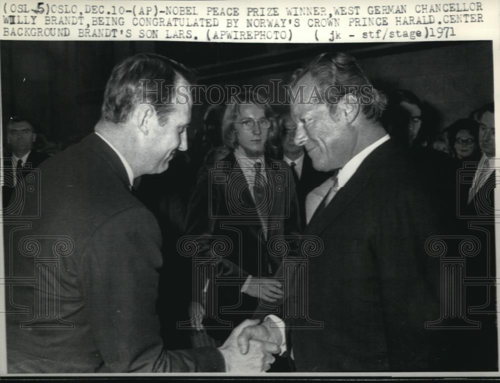 1971 Press Photo The Nobel Prize Winner West German Chancellor Willy Brandt - Historic Images