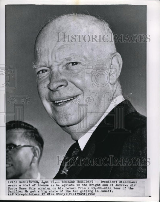 1960 Press Photo Pres Eisenhower at Andrews Air Force Base - Historic Images