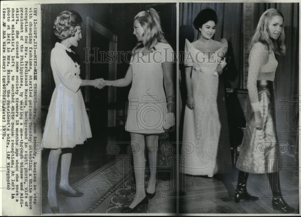 1970 Press Photo Changing fashions at the White House reception - Historic Images