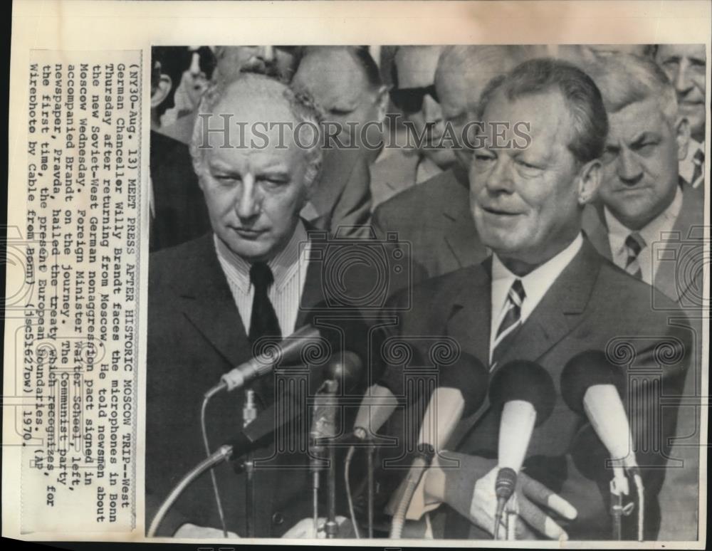 1970 Press Photo Willy Brandt Meet the Press after the Historic Moscow Trip - Historic Images