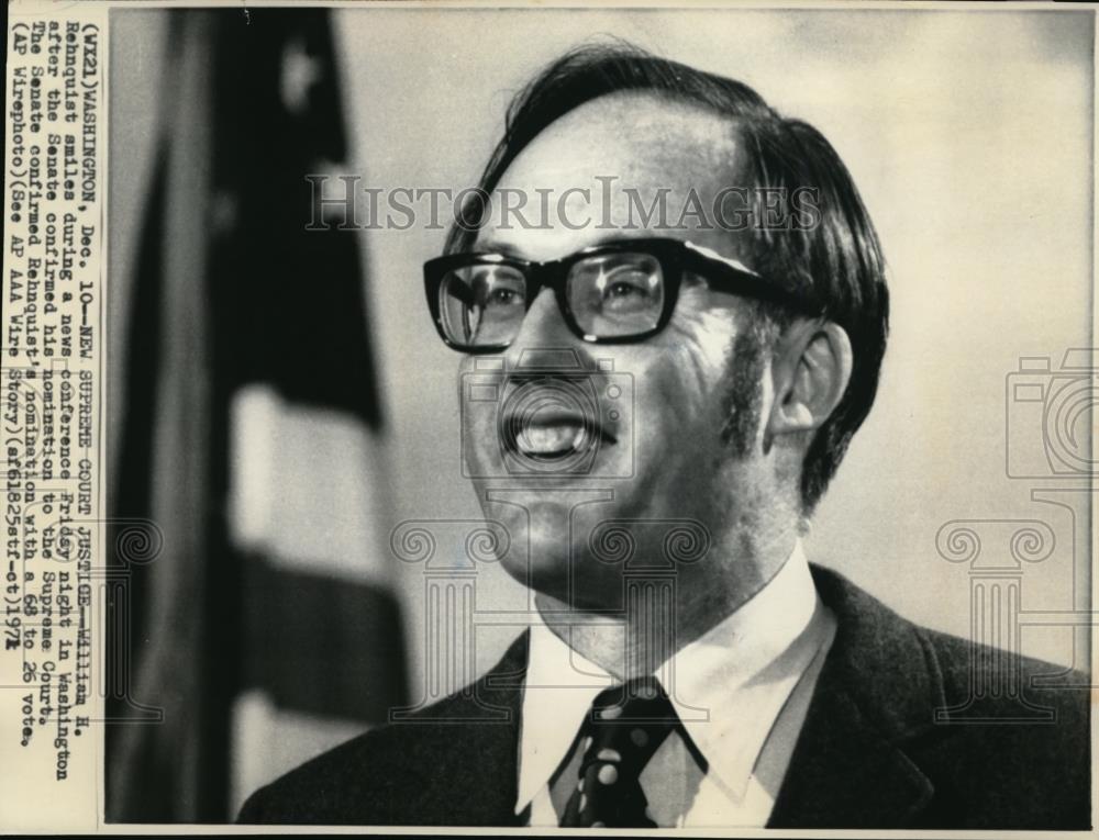 1971 Press Photo William H.Rehnquist the New Supreme Court Justice in Washington - Historic Images