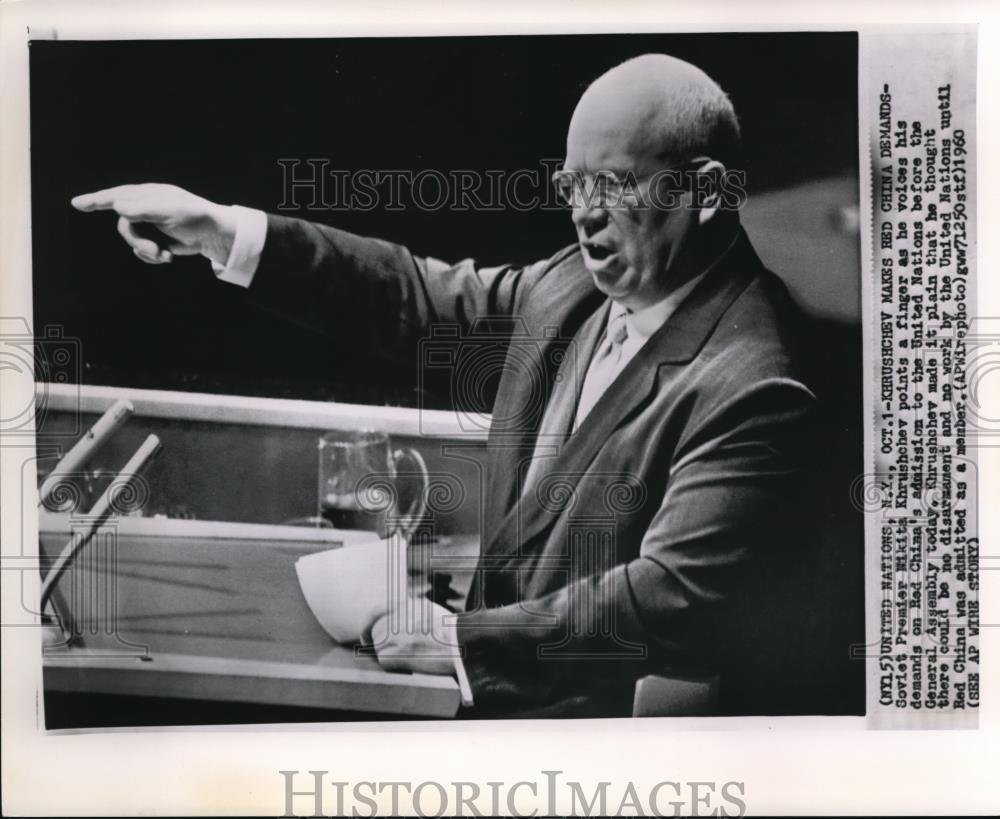 1960 Press Photo Khrushchev makes Red China Demands - Historic Images