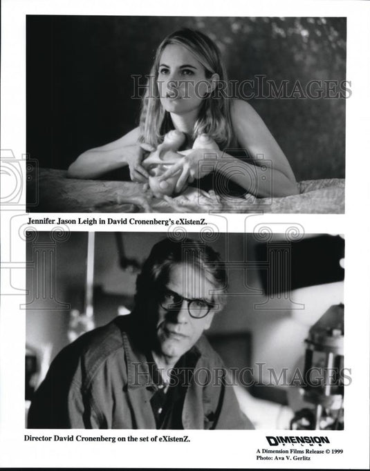 1999 Press Photo Jennifer Jason Leigh & David Cronenberg of eXistenZ - cvp39285 - Historic Images