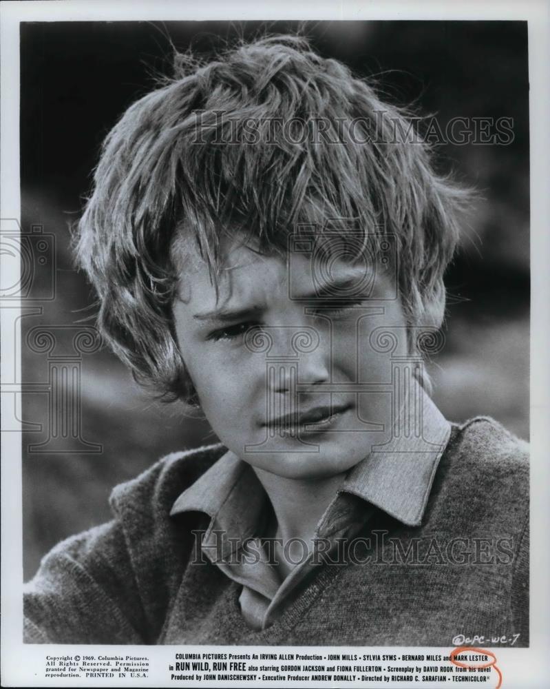 1969 Press Photo mark Lester stars in Columbia Pictures Run Wild, Run Free - Historic Images