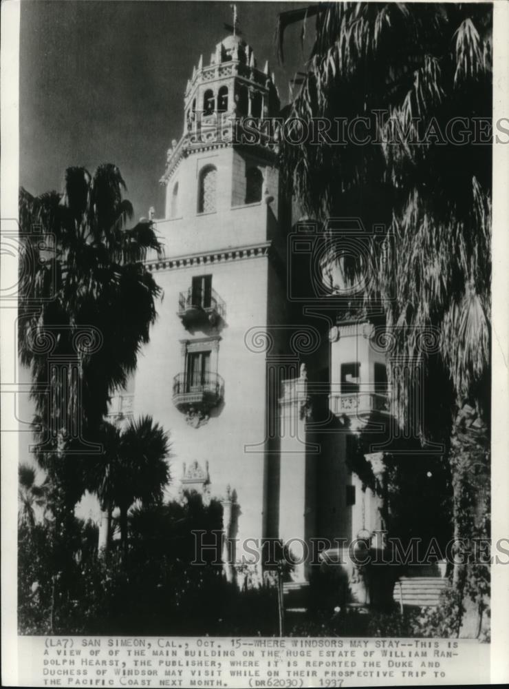 1937 Press Photo William Randolph Hearst bg. - Historic Images