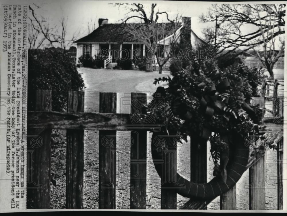 1973 Press Photo Fomer President Lyndon Johnson home in Texas - Historic Images