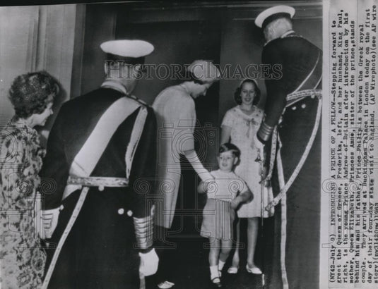 1963 Press Photo Queen of Greece, Frederika & her husband King Paul in London - Historic Images